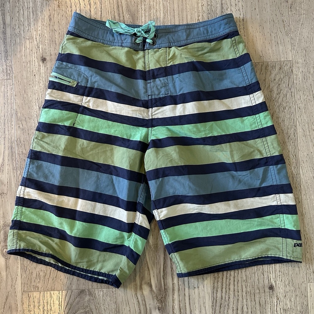 Patagonia Shorts kids‎  Boys 12 Blue Swim Board Shorts  Trunk Pool Recycle
